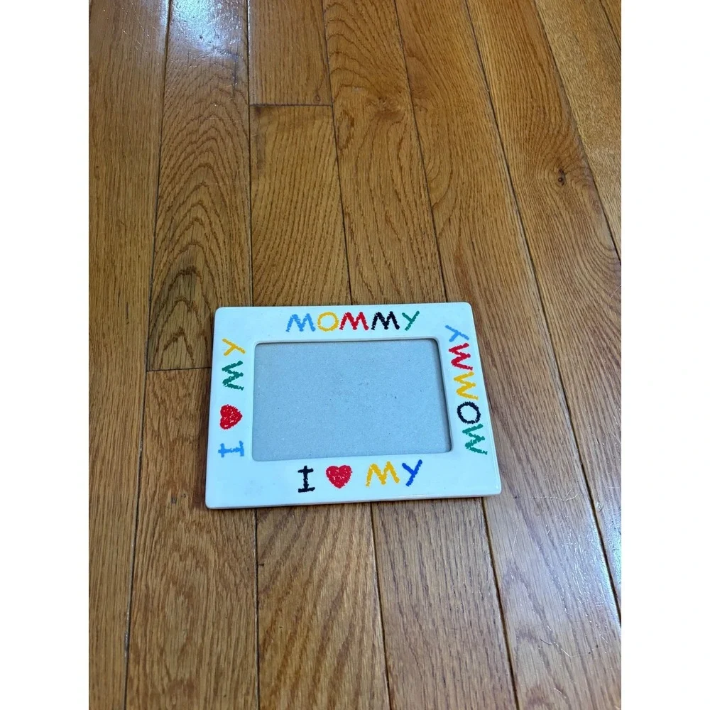 Ceramic I Love My Mommy Picture Frame White Multicolor Crayon Style 4x6 7151-46